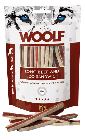 Woolf Long Beef and Cod Sandwich Dog Treats