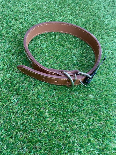 Brown Fully Lined & Sewn Leather Dog Collar
