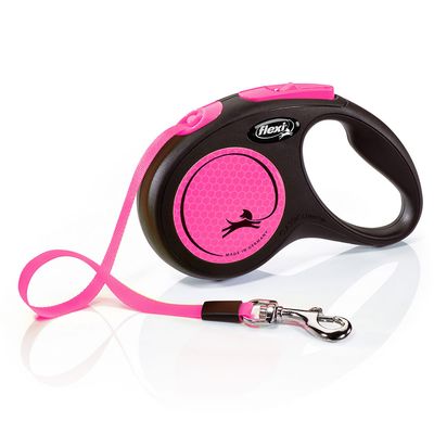 Flexi Neon Tape Lead – Medium Retractable Dog Leash