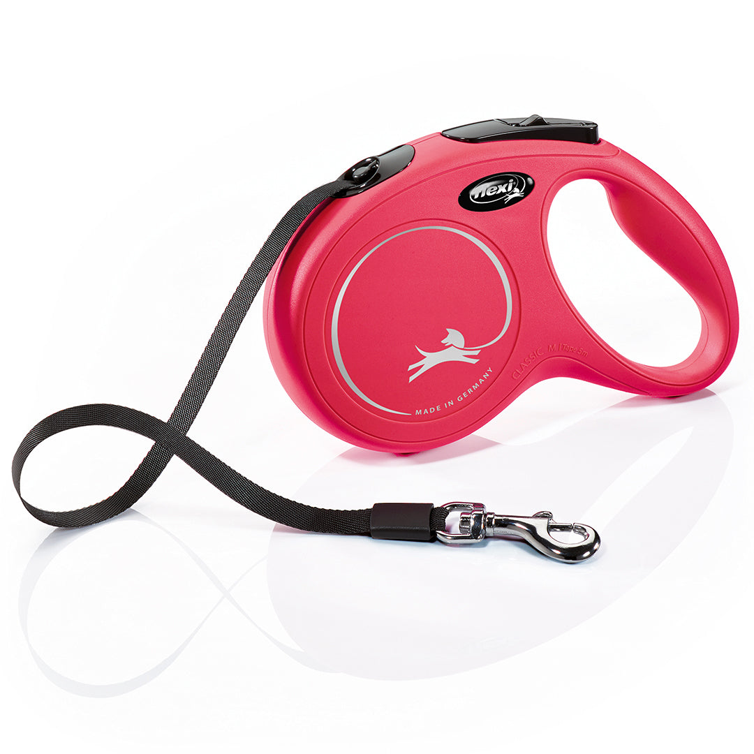 Flexi Classic Tape Retractable Dog Lead - Red