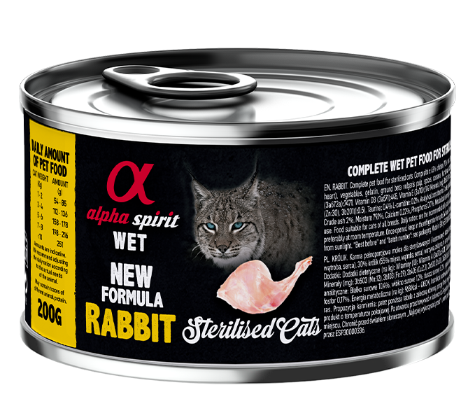 Rabbit Complete Wet Food Can for Sterilised Cats