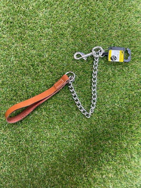 Brown Heavy Sewn Bridle Leather Chain Lead