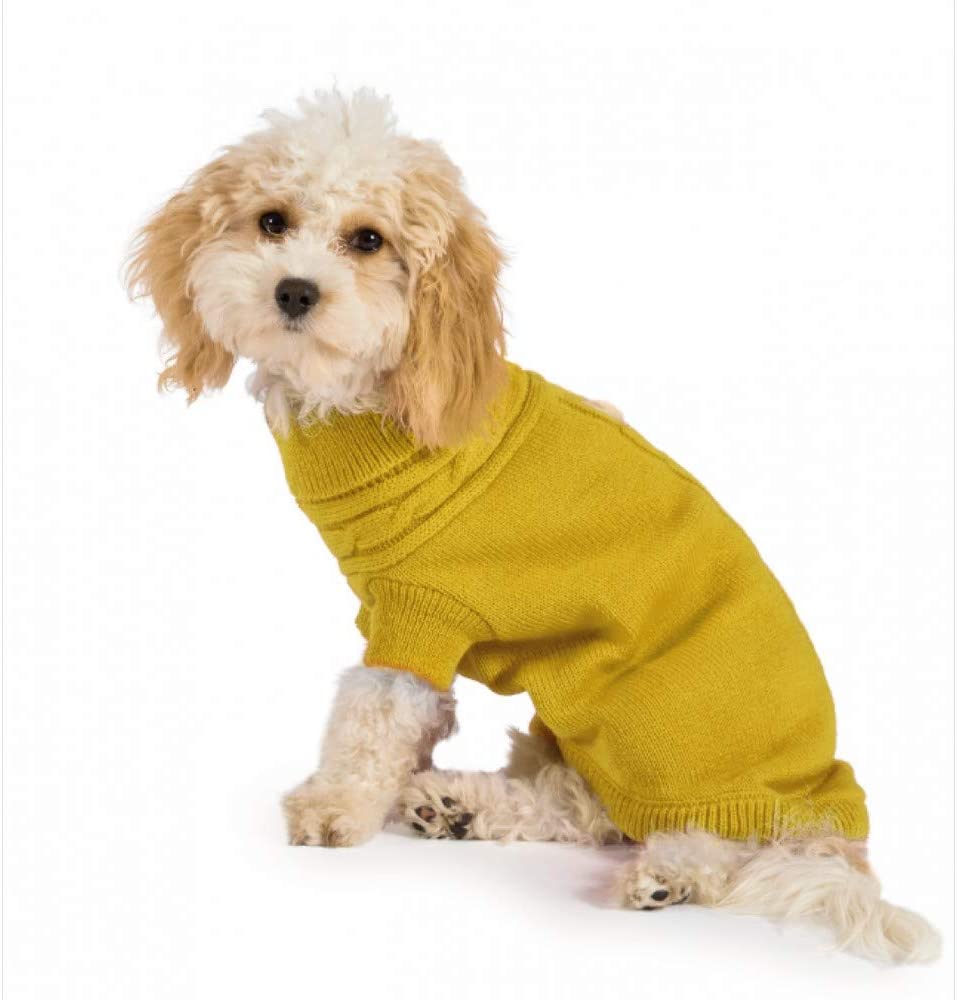Ancol Muddy Paws Cable Knit Mustard Jumper L
