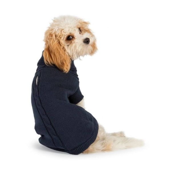 Charcoal grey Cable Knit dog Jumper