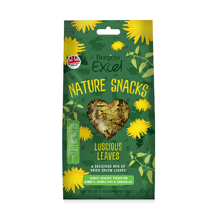 Excel Luscious Leaves Nature Snacks Treats for Small Animals