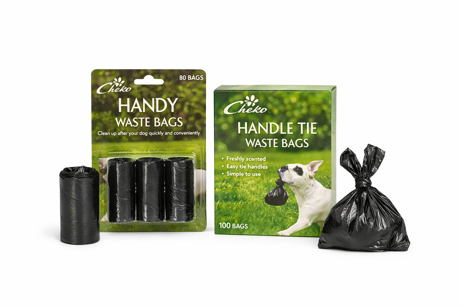 80 Handy Tie Waste Bags for Dogs