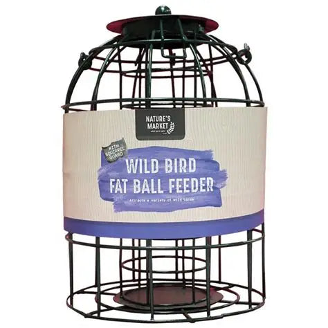 Nature’s Market Wild Bird Fat Ball Feeder – With Protective Guard