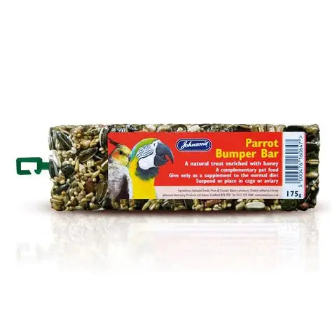 Johnsons Parrot Bumper Bar – Natural Honey-Enriched Treat for Large Cage Birds