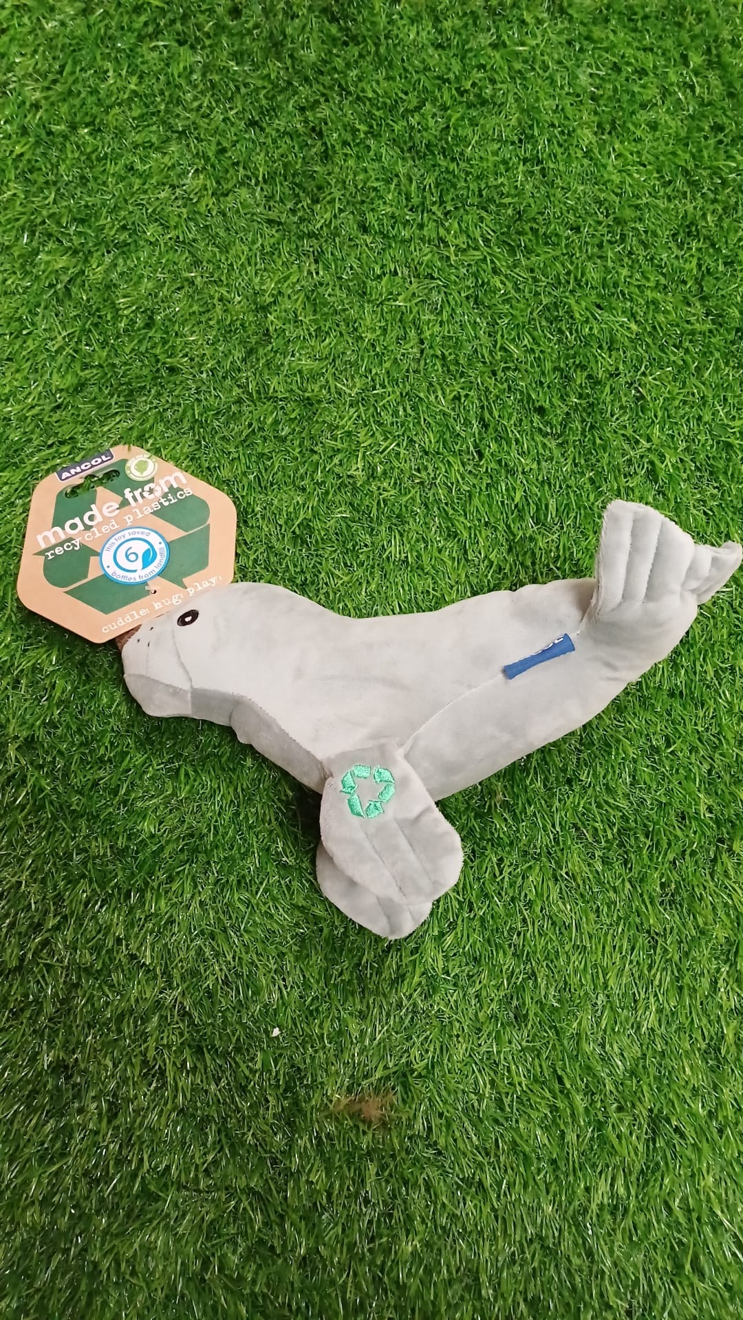 Cuddler Recycled Plastic Dog Toys Shark or Seal