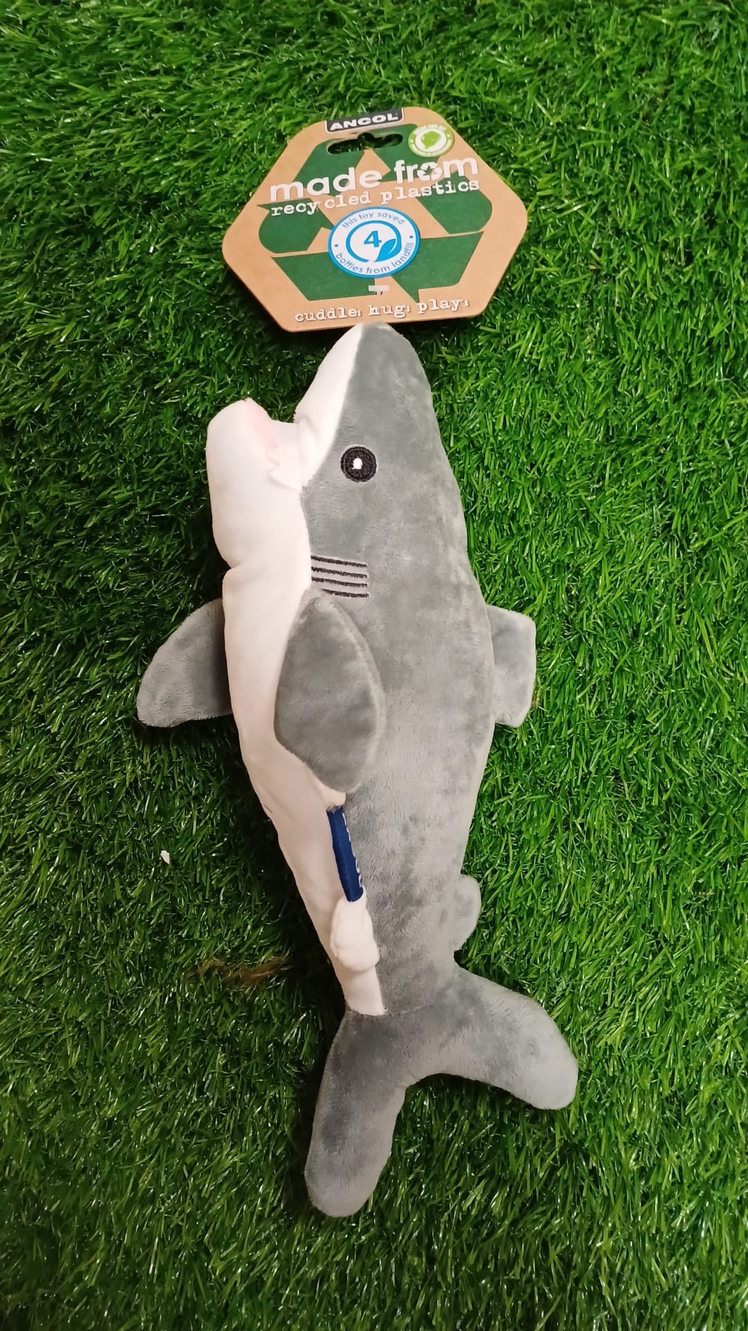 Cuddler Recycled Plastic Dog Toys Shark or Seal