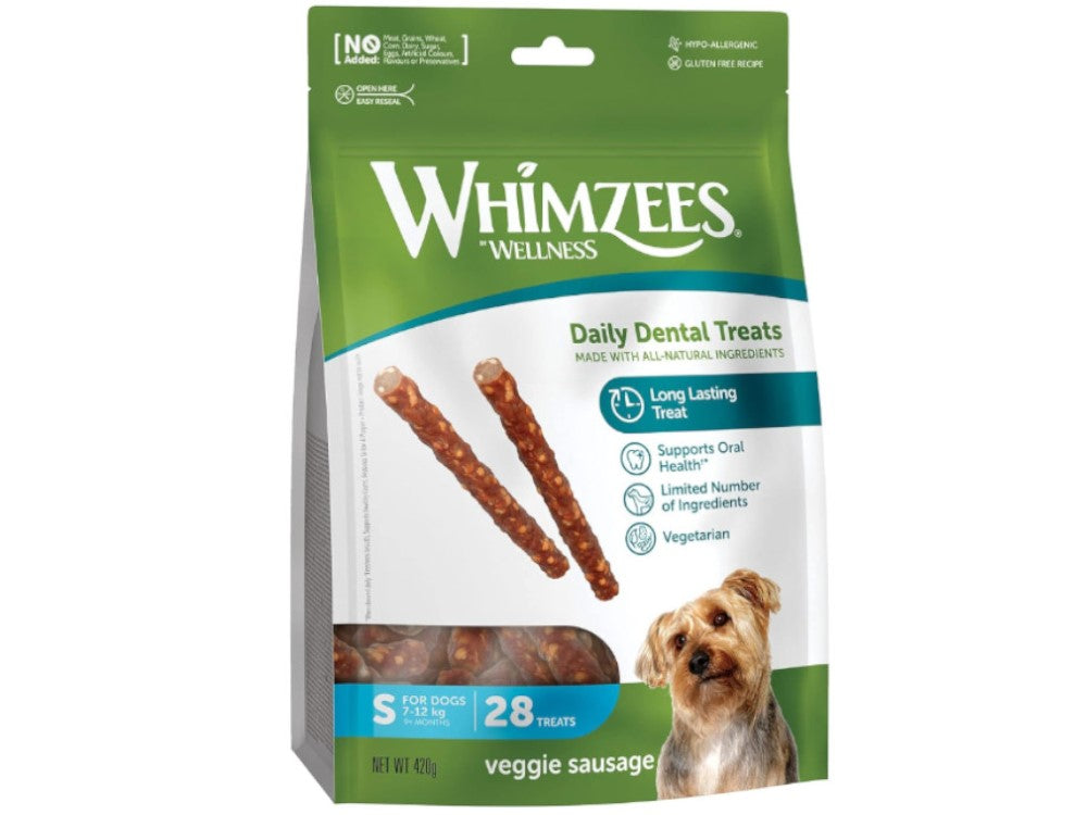 Whimzees Veggie Sausage Dental Treats small - 28 Pack