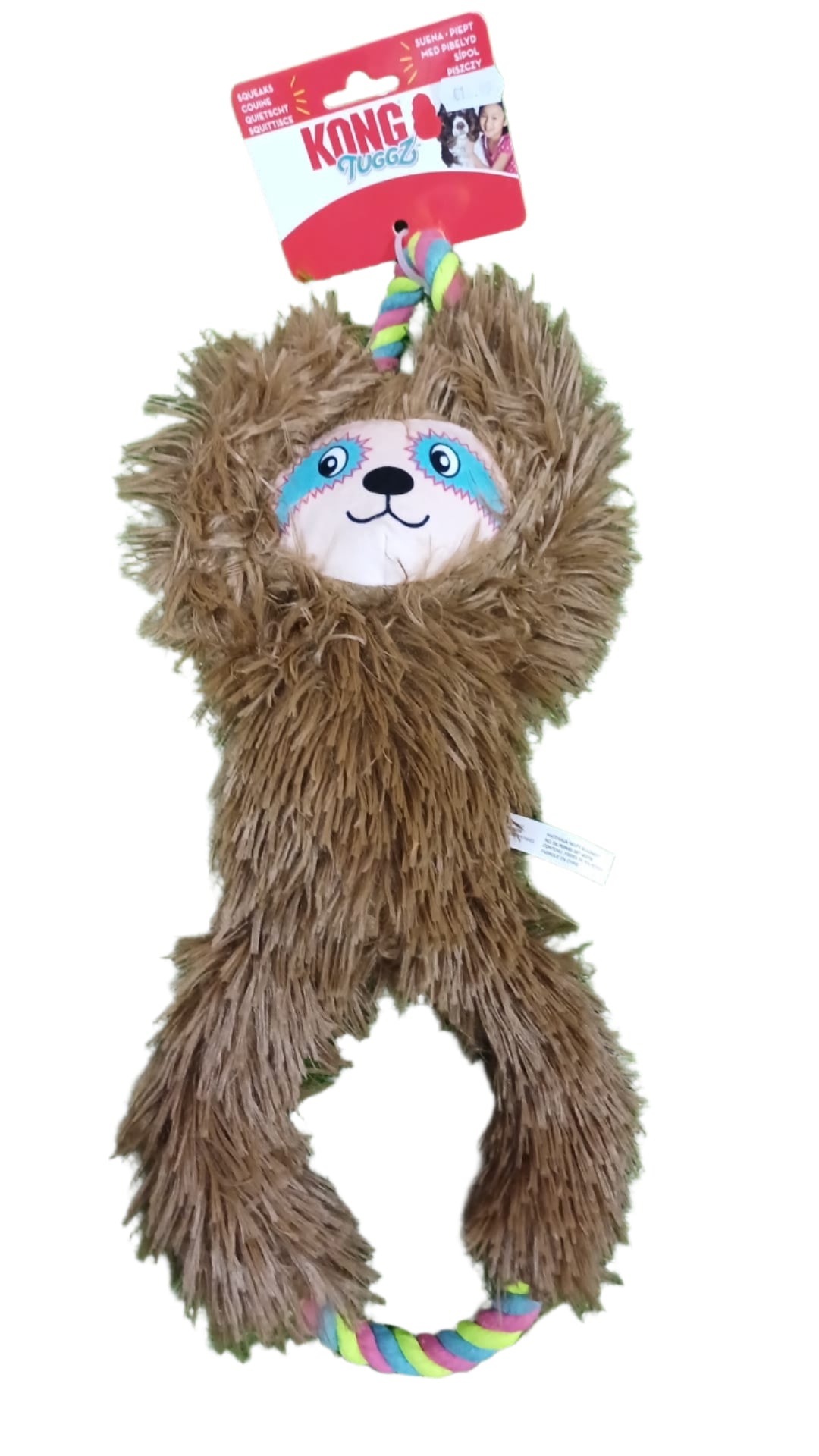 KONG Tuggz Sloth Dog Tug Toy