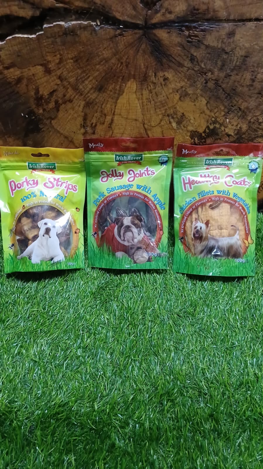 Irish Rover Natural Dog Treats – Porky Strips, Jolly Joints & Healthy Coats