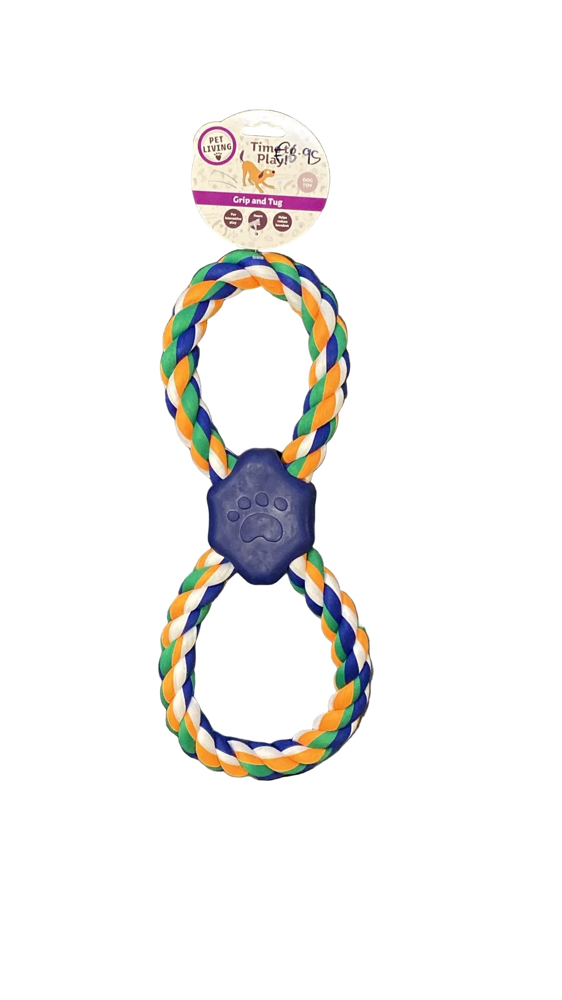 Pet Living Grip & Tug Rope Toy – Blue, Red or Yellow
