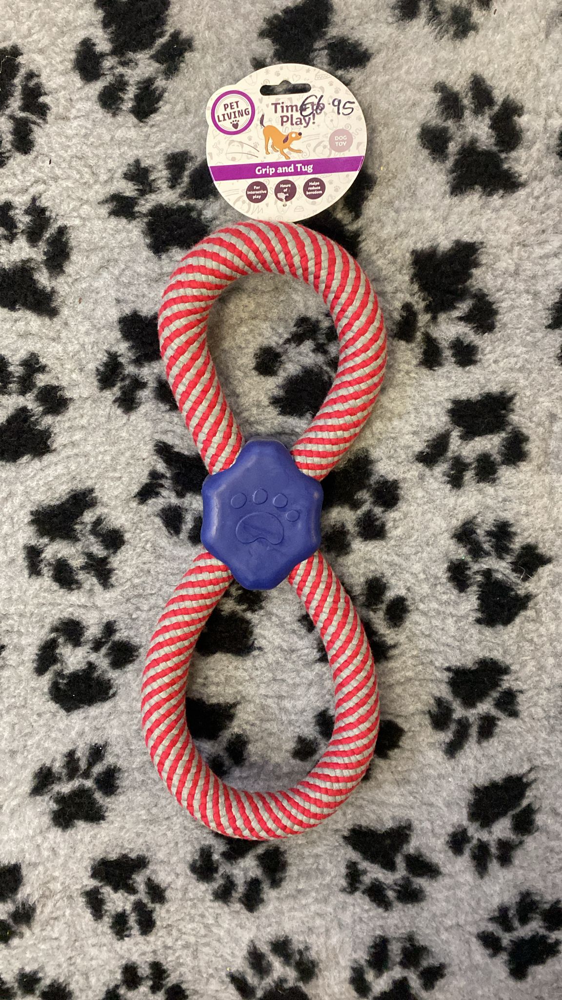 Pet Living Grip & Tug Rope Toy – Blue, Red or Yellow