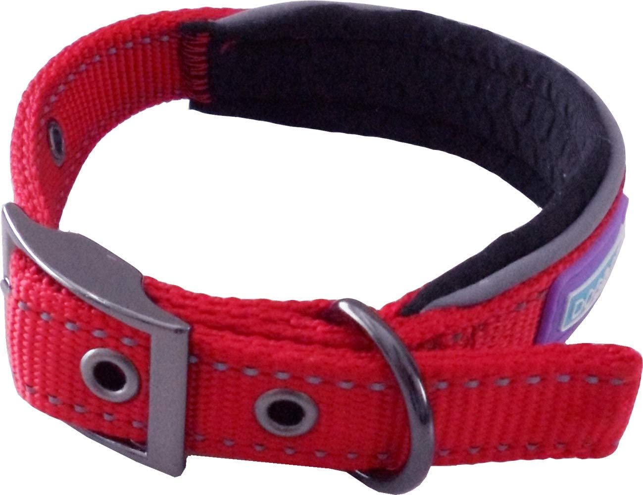 Hem And Co Reflective Padded Red Collar