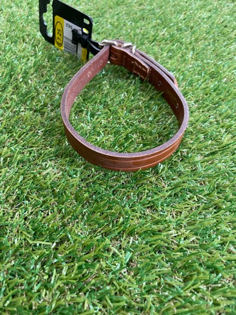 Tan Sewn Bridle Leather Dog Collar