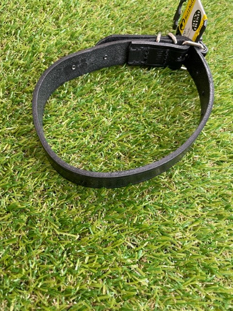 Black Thick Sewn Bridle Leather Dog Collar