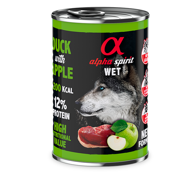 Alpha Spirit Duck With Apple Dog Wet Food