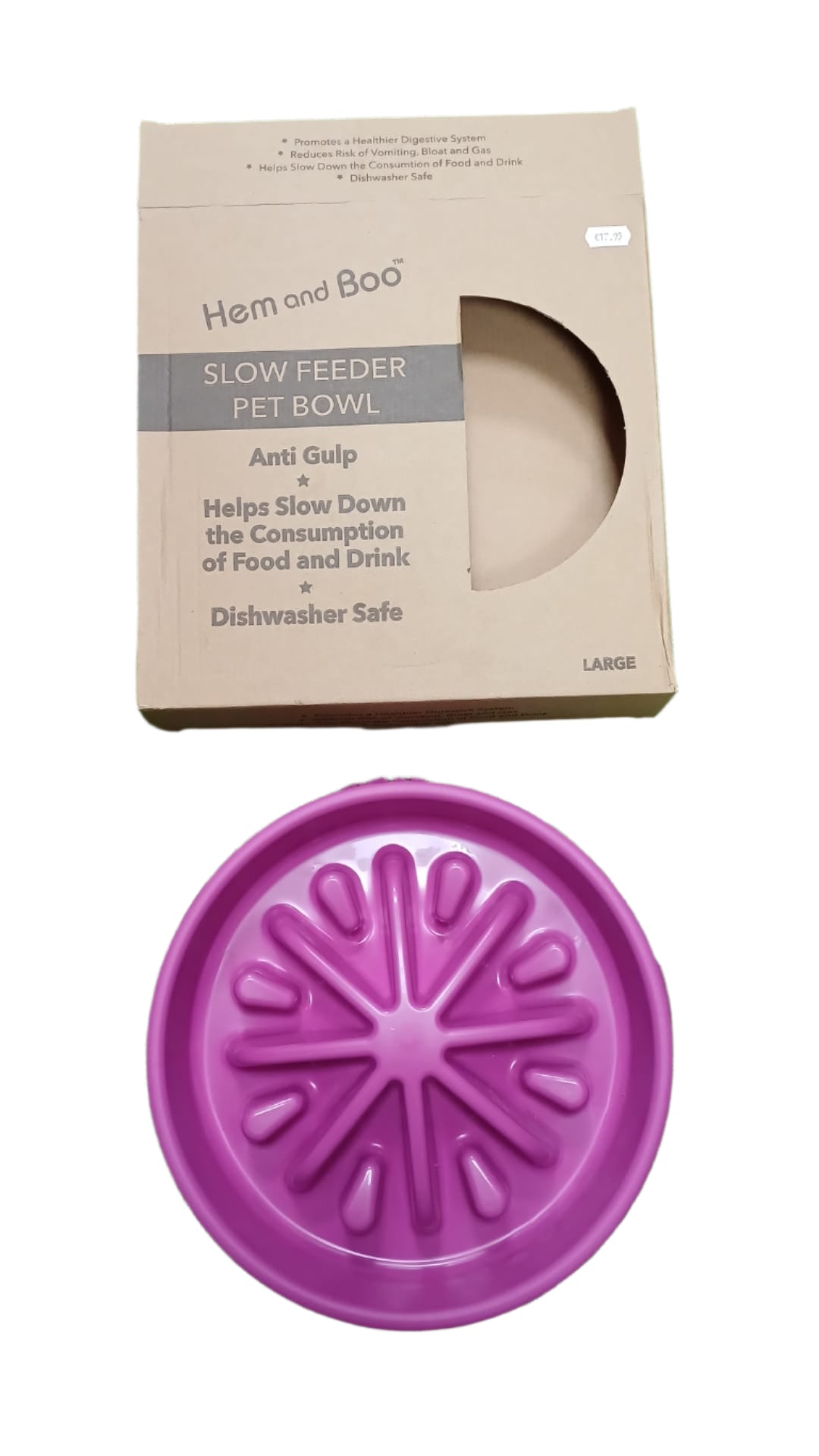 Large Hem and Boo Slow Feeder Pet Bowl