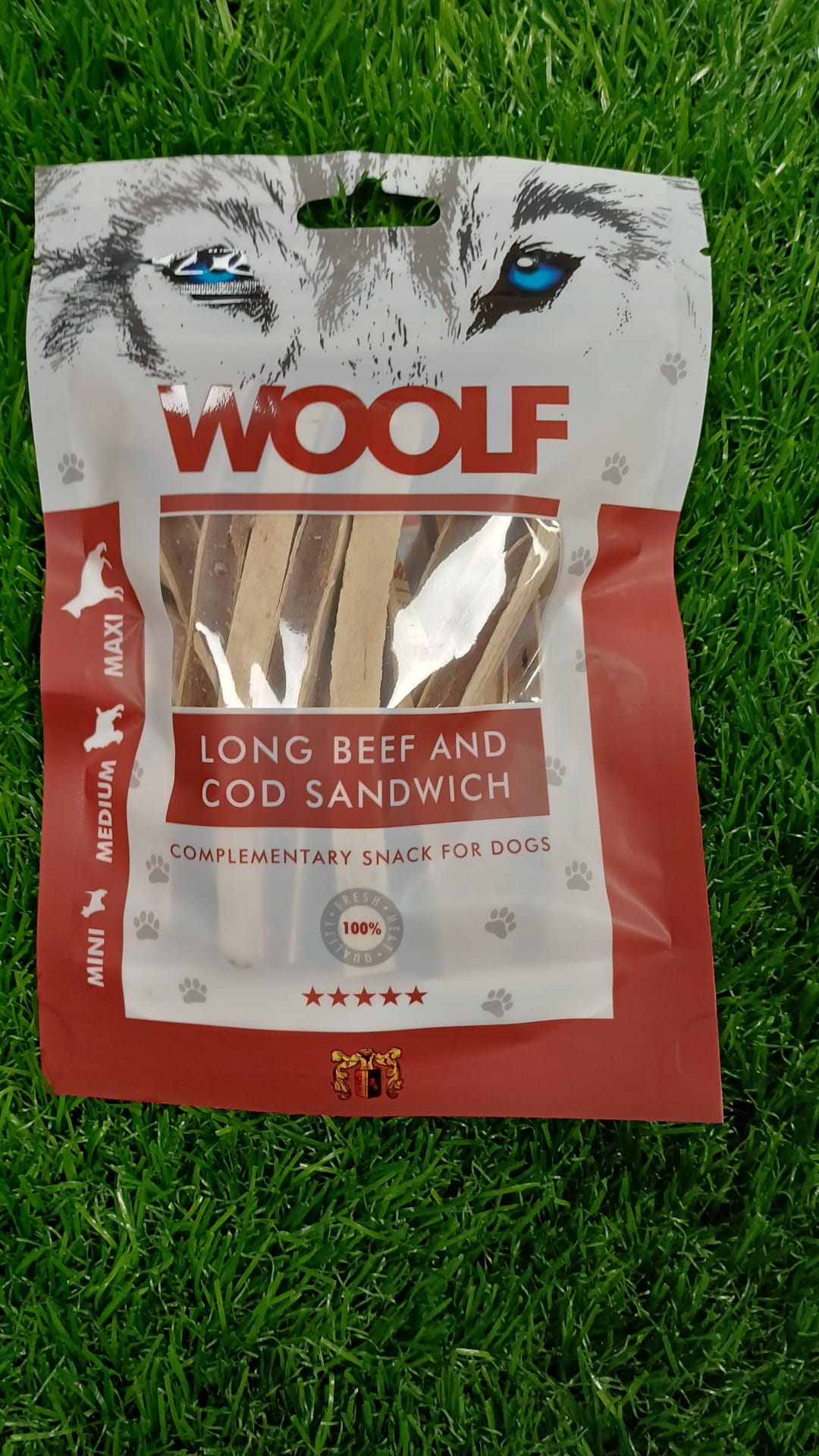 Woolf Long Beef and Cod Sandwich Dog Treats