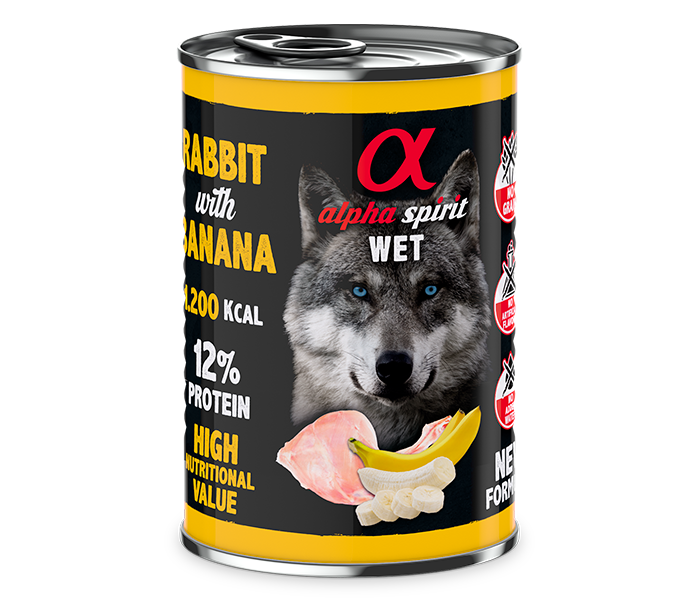 Alpha Spirit Rabbit With Banana Dog Wet Food