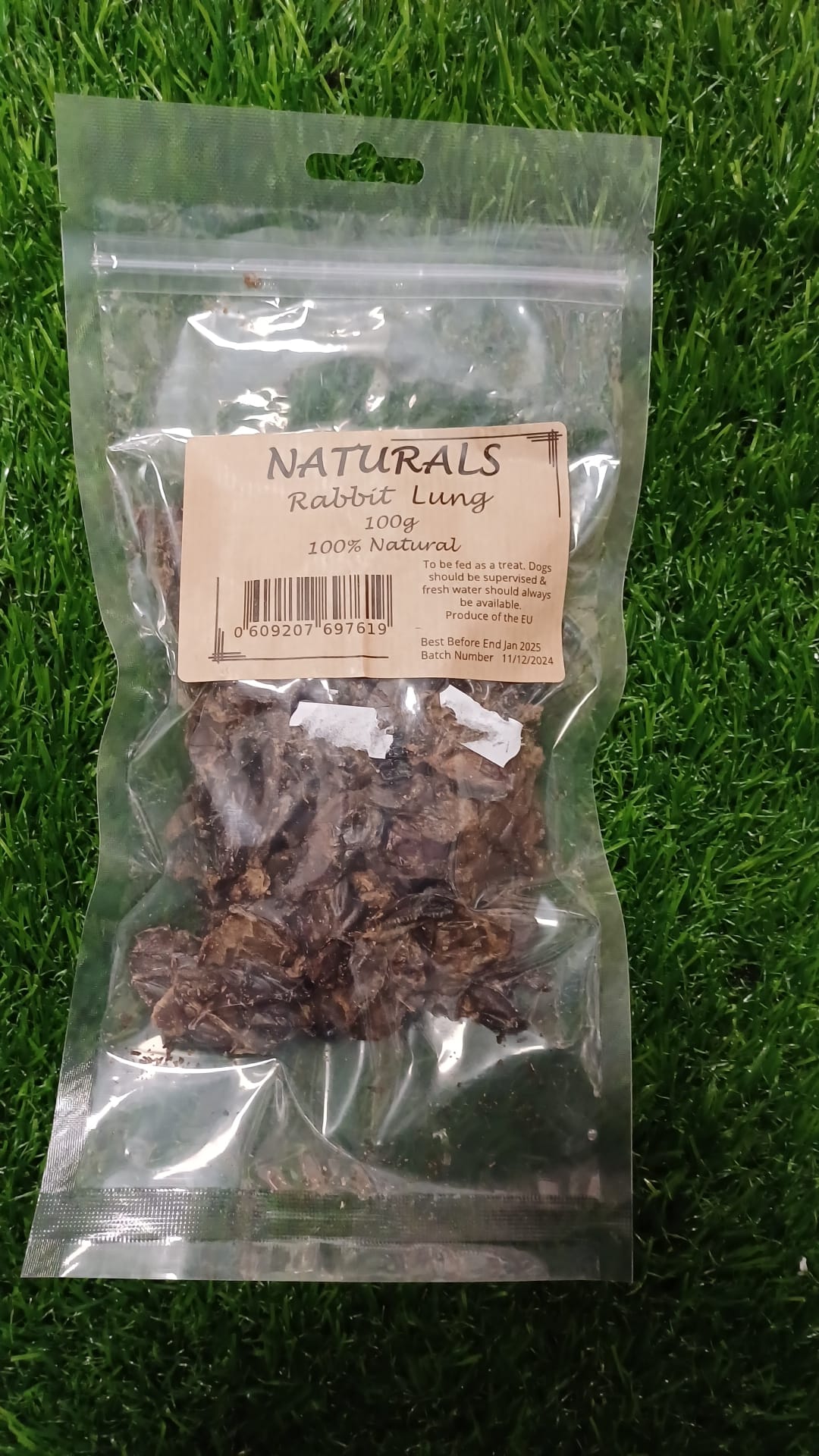 Rabbit Lung Natural Dog Treats 100g