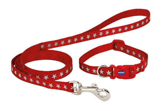 Red Stars Matching Stars Collar & Lead