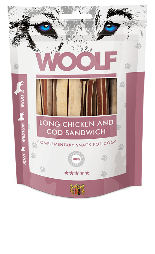 Woolf Long Chicken and Cod Sandwich Dog Treats