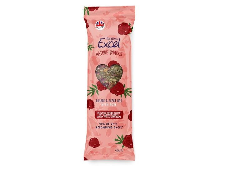 Nature Snacks Forage & Feast Bar with Rose Treats for Small Animals