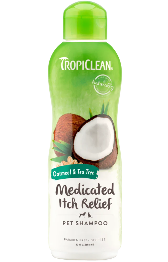 TropiClean Oatmeal & Tea Tree Medicated Itch Relief Shampoo for Pets