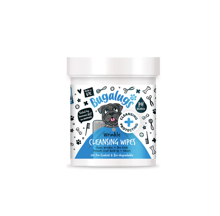 Bugalugs Wrinkle Cleansing Wipes for Dogs